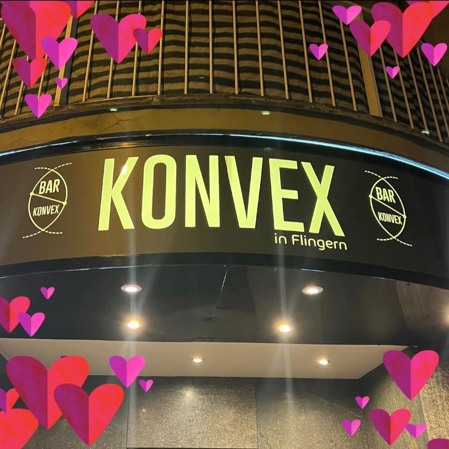 Leuchtreklame der Bar Konvex in Flingern